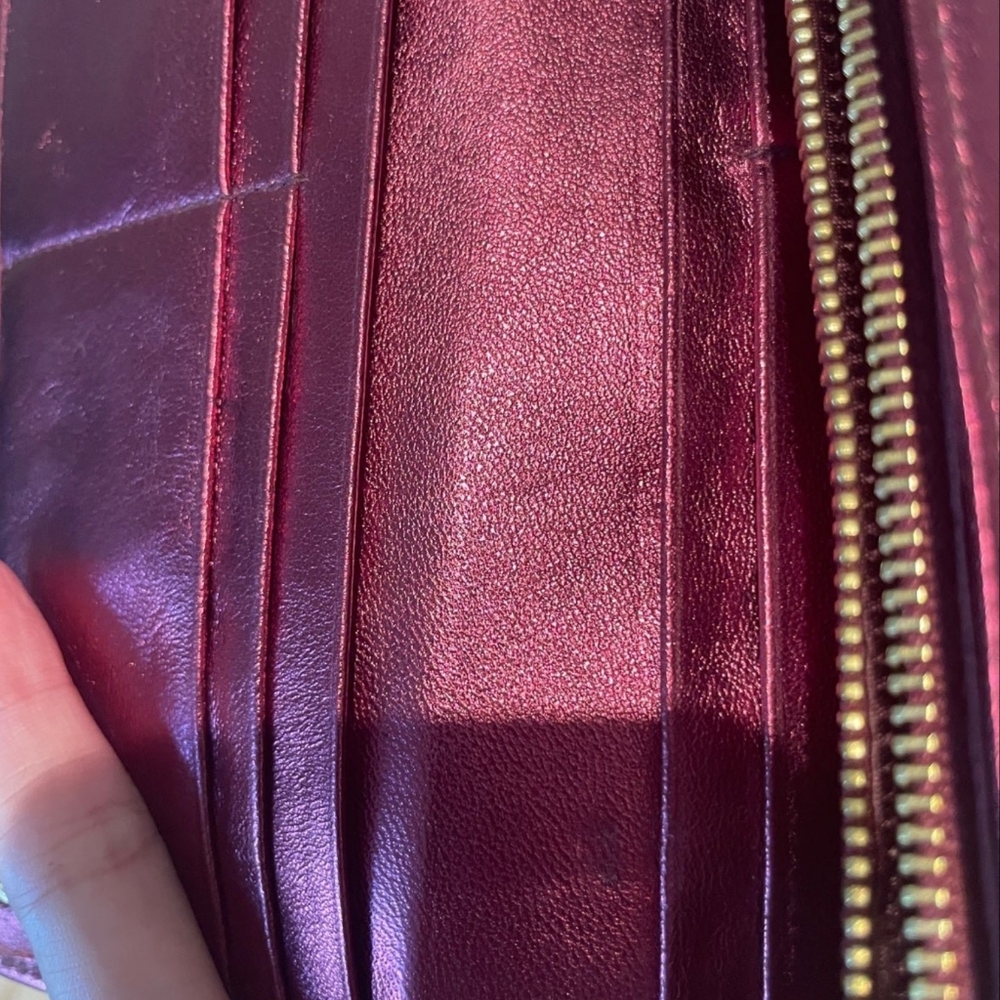 AUTHENTIC Prada Long Tessuto Burgundy Wallet Crossbody WOC - Picture 9 of 12